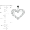 Diamond Accent Heart Outline Necklace Charm in Sterling Silver