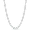 Thumbnail Image 1 of Made in Italy 4mm Pavé Double Curb Chain Necklace in Solid Sterling Silver - 18"
