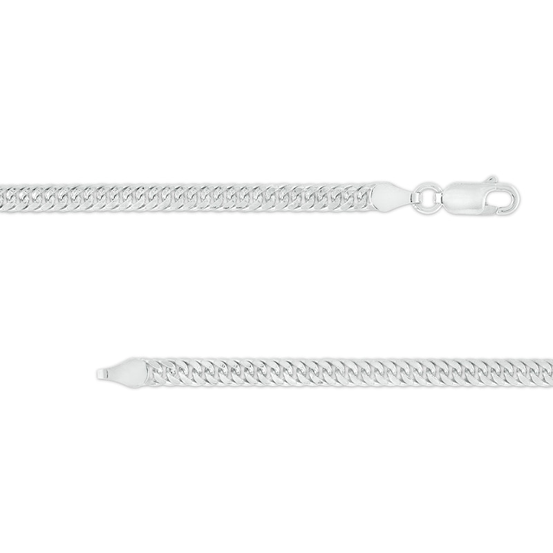 Made in Italy 4mm Pavé Double Curb Chain Necklace in Solid Sterling Silver - 18"
