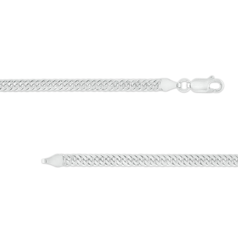 Main Image 2 of Made in Italy 4mm Pavé Double Curb Chain Necklace in Solid Sterling Silver - 18"
