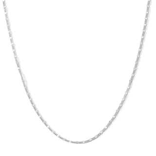 Sterling Silver Curb Station Chain Made in Italy - 18"