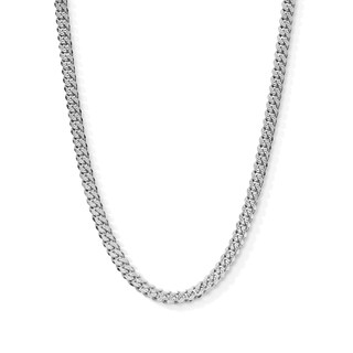 Sterling Silver Diamond-Cut Cuban Chain Made in Italy