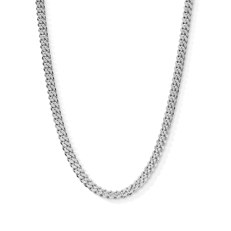 Made in Italy 4.9mm Diamond-Cut Cuban Chain Necklace in Solid Sterlling Silver - 18"