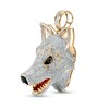 Thumbnail Image 2 of 1/5 CT. T.W. Diamond Red and Black Ceramic Wolf Head Necklace Charm in Sterling Silver with 14K Gold Plate