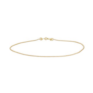 Made in Italy .8mm Beaded Chain Anklet in 10K Solid Gold - 9"