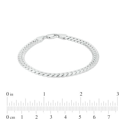 Made in Italy Pavé Miami Curb Chain Bracelet in Solid Sterling Silver - 7.5"