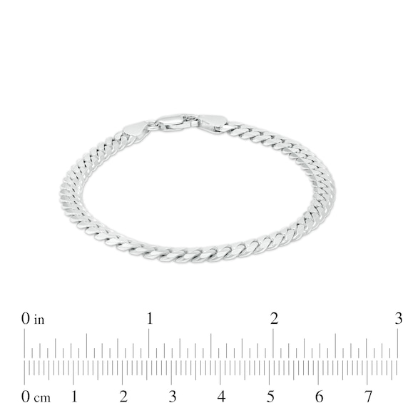 Made in Italy Pavé Miami Curb Chain Bracelet in Solid Sterling Silver - 7.5"