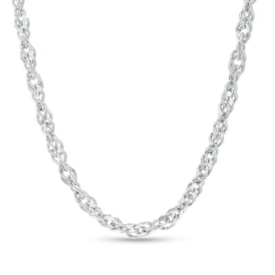 Sterling Silver Singapore Chain Made in Italy - 20"
