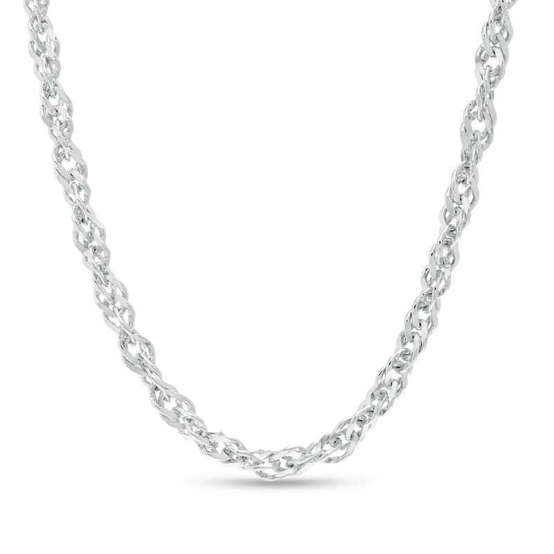 Sterling Silver Singapore Chain Made in Italy - 20"