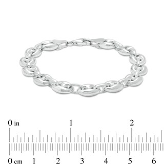 Made in Italy Puffed Mariner Chain Bracelet in Solid Sterling Silver - 7.5"