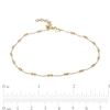 Thumbnail Image 2 of Made in Italy Fancy Anklet with Beads in 10K Hollow Gold - 9" + 1"