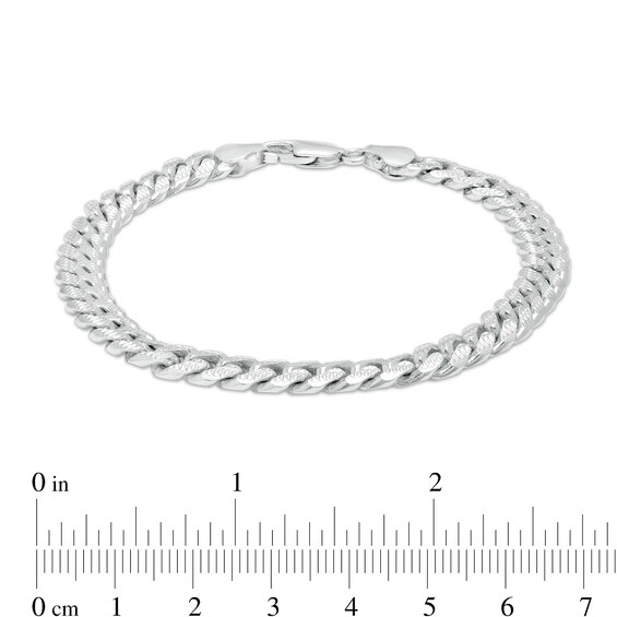Made in Italy Pavé Miami Curb Chain Bracelet in Solid Sterling Silver - 8.5"