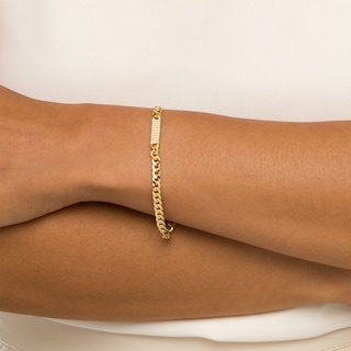 Made in Italy 4.6mm Curb Chain Bracelet in 10K Hollow Gold- 7.5" + 1"