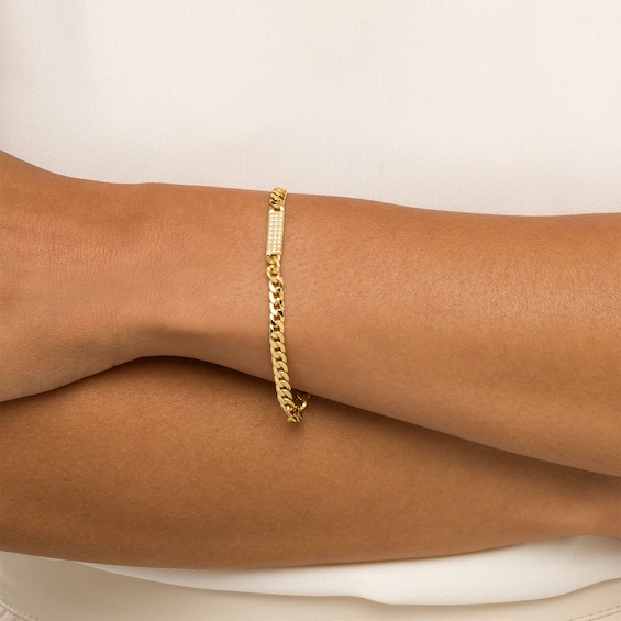 Made in Italy 4.6mm Curb Chain Bracelet in 10K Hollow Gold- 7.5" + 1"