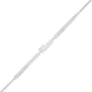 Made in Italy Kiss Curb Chain Bracelet in Solid Sterling Silver - 7" + 1"