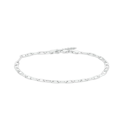 Made in Italy 3.5mm Polished Valentino Chain Anklet in Solid Sterling Silver - 9" + 1"