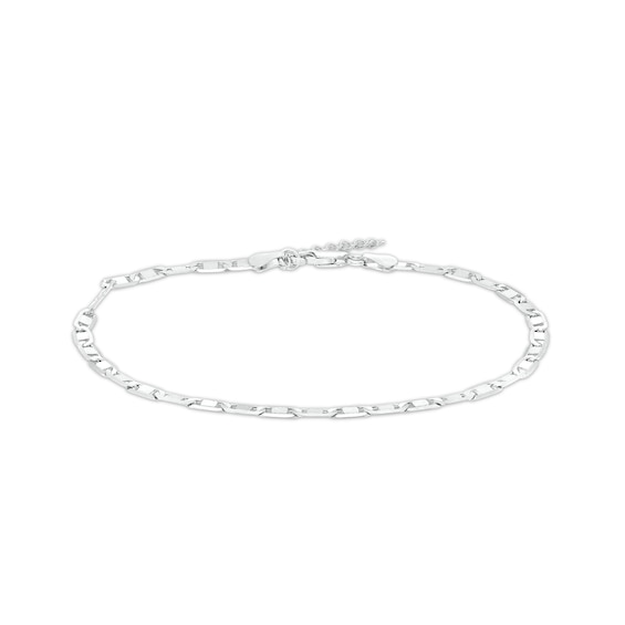 Made in Italy 3.5mm Polished Valentino Chain Anklet in Solid Sterling Silver - 9" + 1"