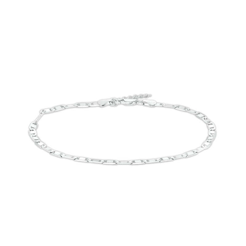 Made in Italy 3.5mm Polished Valentino Chain Anklet in Solid Sterling Silver - 9" + 1"