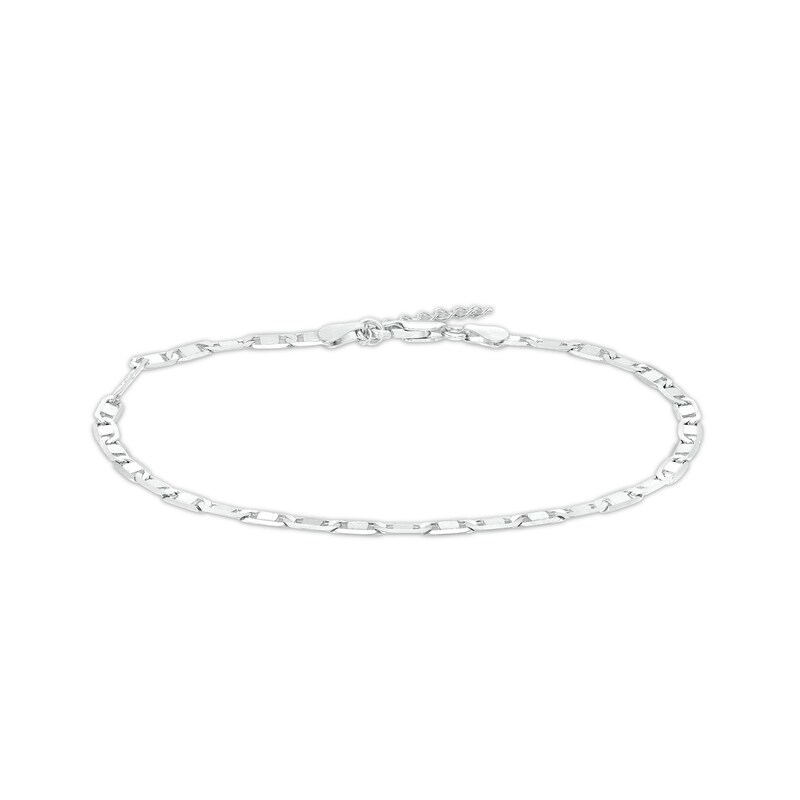 Made in Italy 3.5mm Polished Valentino Chain Anklet in Solid Sterling Silver - 9" + 1"