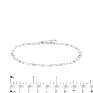 Made in Italy 3.5mm Polished Valentino Chain Anklet in Solid Sterling Silver - 9" + 1"