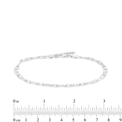 Made in Italy 3.5mm Polished Valentino Chain Anklet in Solid Sterling Silver - 9" + 1"