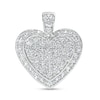 Thumbnail Image 1 of Cubic Zirconia Frame Heart Cluster Necklace Charm in Hollow Sterling Silver