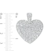 Thumbnail Image 2 of Cubic Zirconia Frame Heart Cluster Necklace Charm in Hollow Sterling Silver