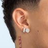 Thumbnail Image 2 of 10K Solid Gold 1/4 CT. T.W. Diamond Cuban Link Side Studs