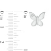 Diamond Accent Solitaire Butterfly Stud Earrings in Sterling Silver