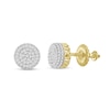 Thumbnail Image 1 of 1/6 CT. T.W. Multi-Diamond Cuban Link Side Stud Earrings in 10K Gold