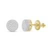 Thumbnail Image 0 of 1/6 CT. T.W. Multi-Diamond Cuban Link Side Stud Earrings in 10K Gold