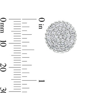 1/6 CT. T.W. Multi-Diamond Cuban Link Side Stud Earrings in 10K Gold