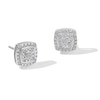 Thumbnail Image 0 of 1/20 CT. T.W. Diamond Cushion-Shaped Double Frame Stud Earrings in Sterling Silver