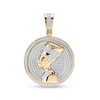 Thumbnail Image 0 of 1/6 CT. T.W. Diamond Frame Nefertiti Medallion Necklace Charm in Sterling Silver with 14K Gold Plate