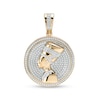 Thumbnail Image 1 of 1/6 CT. T.W. Diamond Frame Nefertiti Medallion Necklace Charm in Sterling Silver with 14K Gold Plate