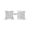 Thumbnail Image 0 of 1/20 CT. T.W. Princess-Cut Multi-Diamond Stud Earrings in Sterling Silver