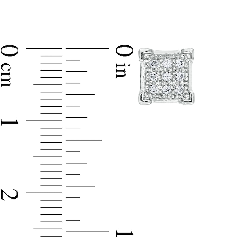 1/20 CT. T.W. Princess-Cut Multi-Diamond Stud Earrings in Sterling Silver