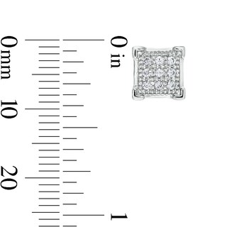 1/ CT. T.W. Princess-Cut Multi-Diamond Stud Earrings in Sterling Silver