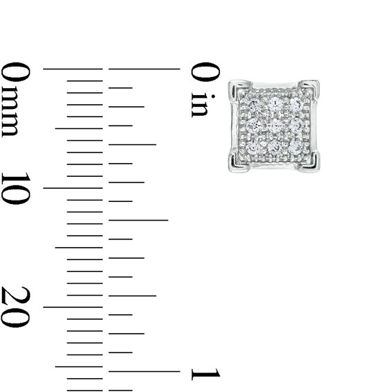 1/ CT. T.W. Princess-Cut Multi-Diamond Stud Earrings in Sterling Silver