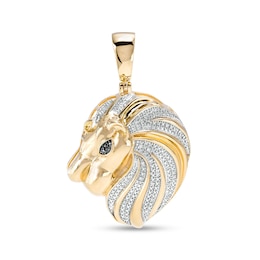 1/20 CT. T.W. Diamond Lion's Head Necklace Charm in Sterling Silver with 14K Gold Plate