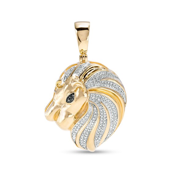 1/20 CT. T.W. Diamond Lion's Head Necklace Charm in Sterling Silver with 14K Gold Plate