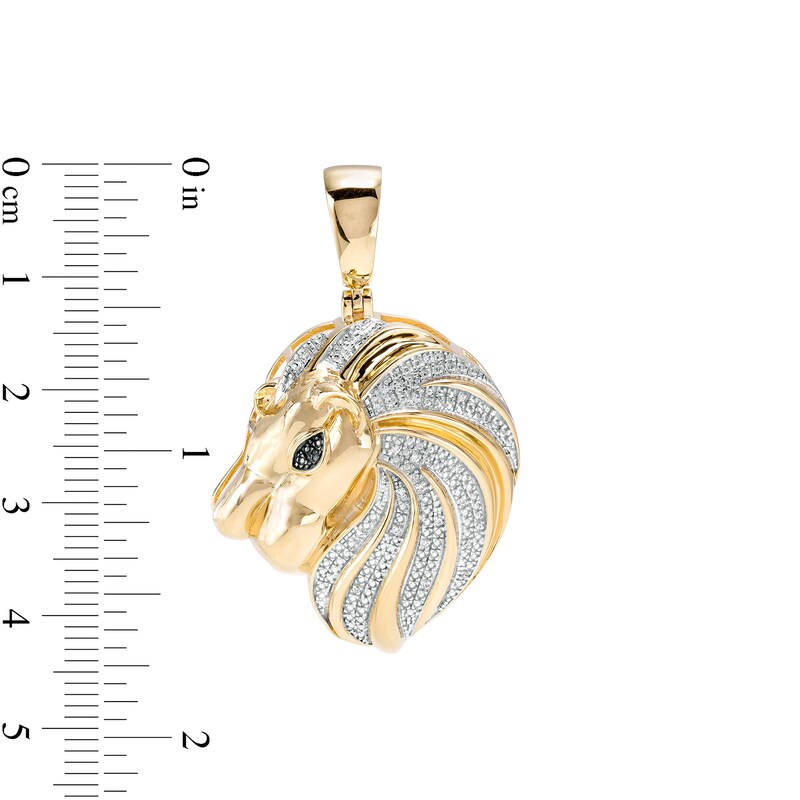 Main Image 2 of 1/20 CT. T.W. Diamond Lion's Head Necklace Charm in Sterling Silver with 14K Gold Plate