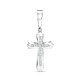 1/20 CT. T.W. Diamond Cross Necklace Charm in Sterling Silver