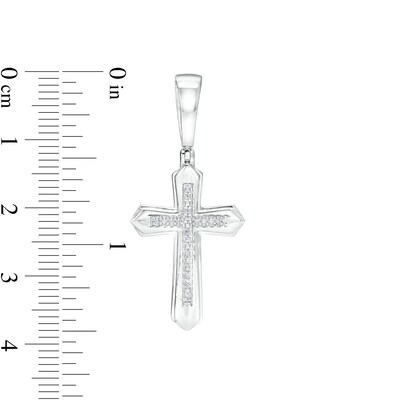 1/20 CT. T.W. Diamond Cross Necklace Charm in Sterling Silver