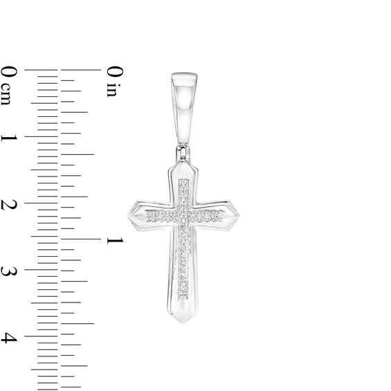 1/20 CT. T.W. Diamond Cross Necklace Charm in Sterling Silver