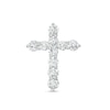 Thumbnail Image 0 of Cubic Zirconia 10-Stone Cross Necklace Charm in Semi-Solid Sterling Silver