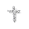 Thumbnail Image 1 of Cubic Zirconia 10-Stone Cross Necklace Charm in Semi-Solid Sterling Silver