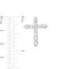 Thumbnail Image 1 of Cubic Zirconia 10-Stone Cross Necklace Charm in Semi-Solid Sterling Silver