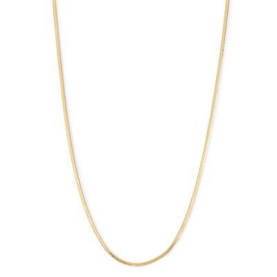 10K Solid Gold Herringbone Chain Made in Italy - 16"