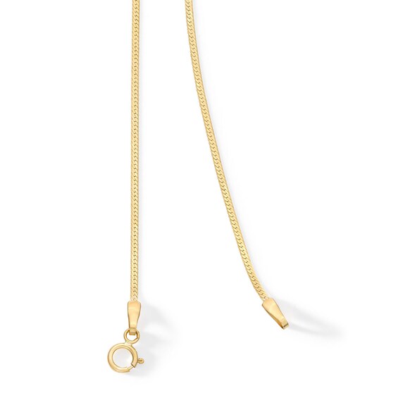 10K Solid Gold Herringbone Chain Made in Italy - 16"